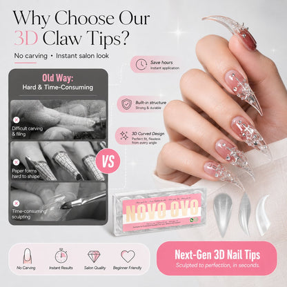 🖤✨3D Gothic Claw Press-On Nails | Instant Salon Drama