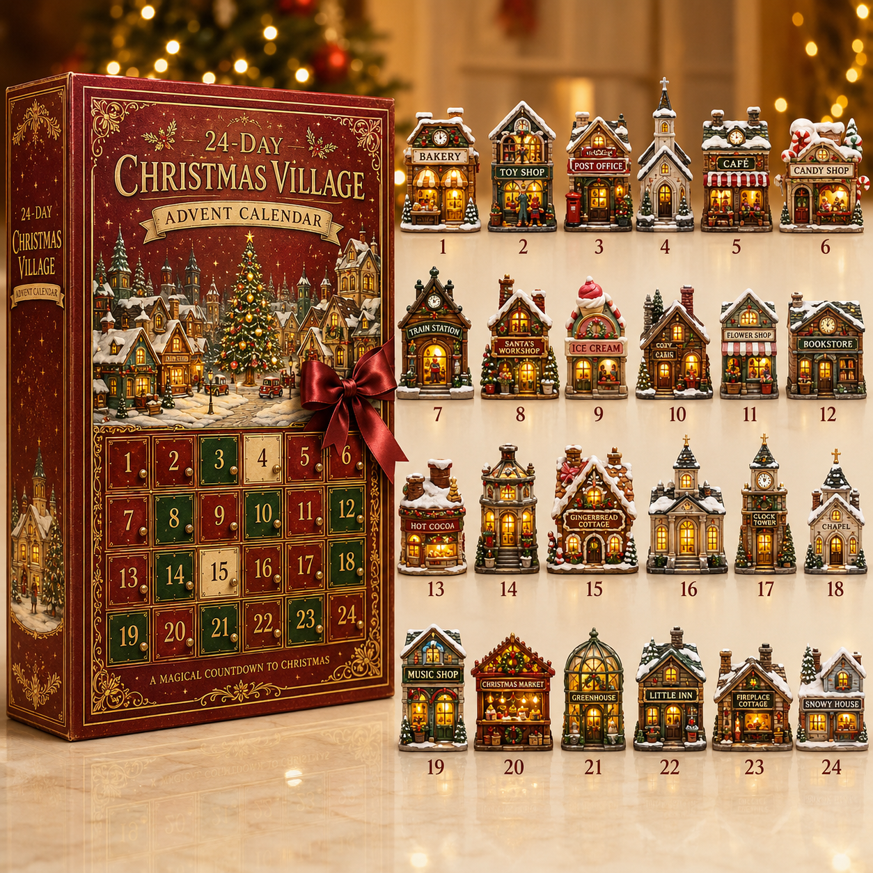 🔥24-Day Christmas Countdown Advent Calendar – Christmas Town