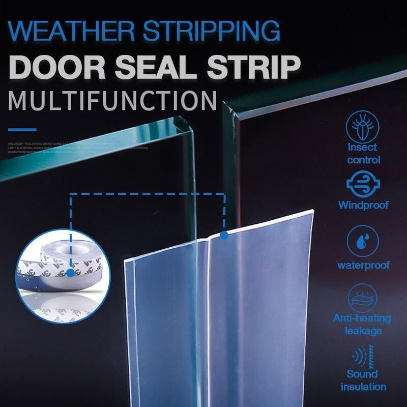 Silicone Door Weather Stripping Seal Strip, 5M/16.4FT Adhesive Door Bottom Draft Stopper for Doors and Windows