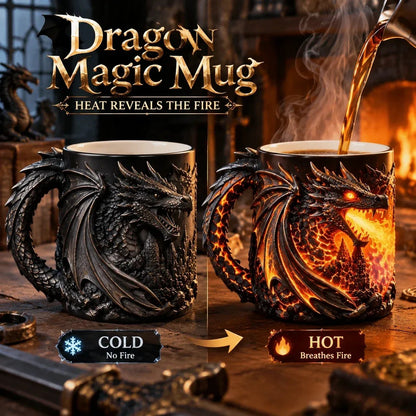 🔥 Last Day 49% OFF 🐉 Dragonfire 3D Heat-Reveal Magic Mug | Add a Hot Drink. Awaken the Dragon.🔥