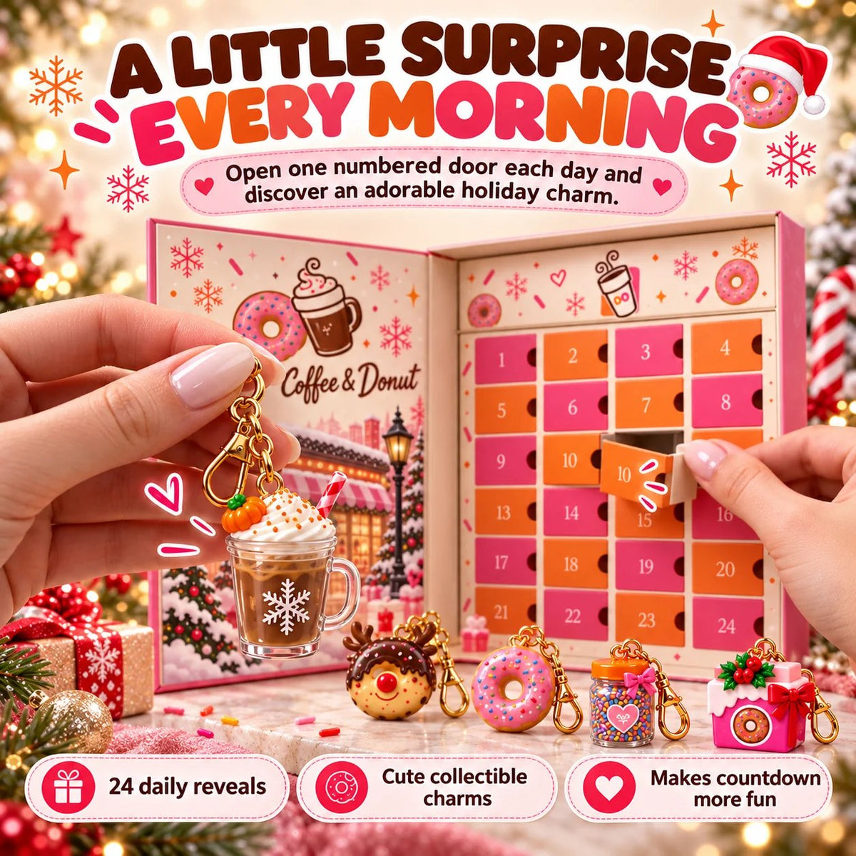 🎄 24-Day Christmas Keychain Advent Calendar – Daily Mini Charm Surprises For Holiday Countdown