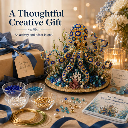 🔥 LAST DAY 49% OFF – 🌊 Ocean Sparkle Animal Craft Kit | Create a Dimensional Underwater Centerpiece with Colorful Beads, Pearls & Coastal Details 🐚✨