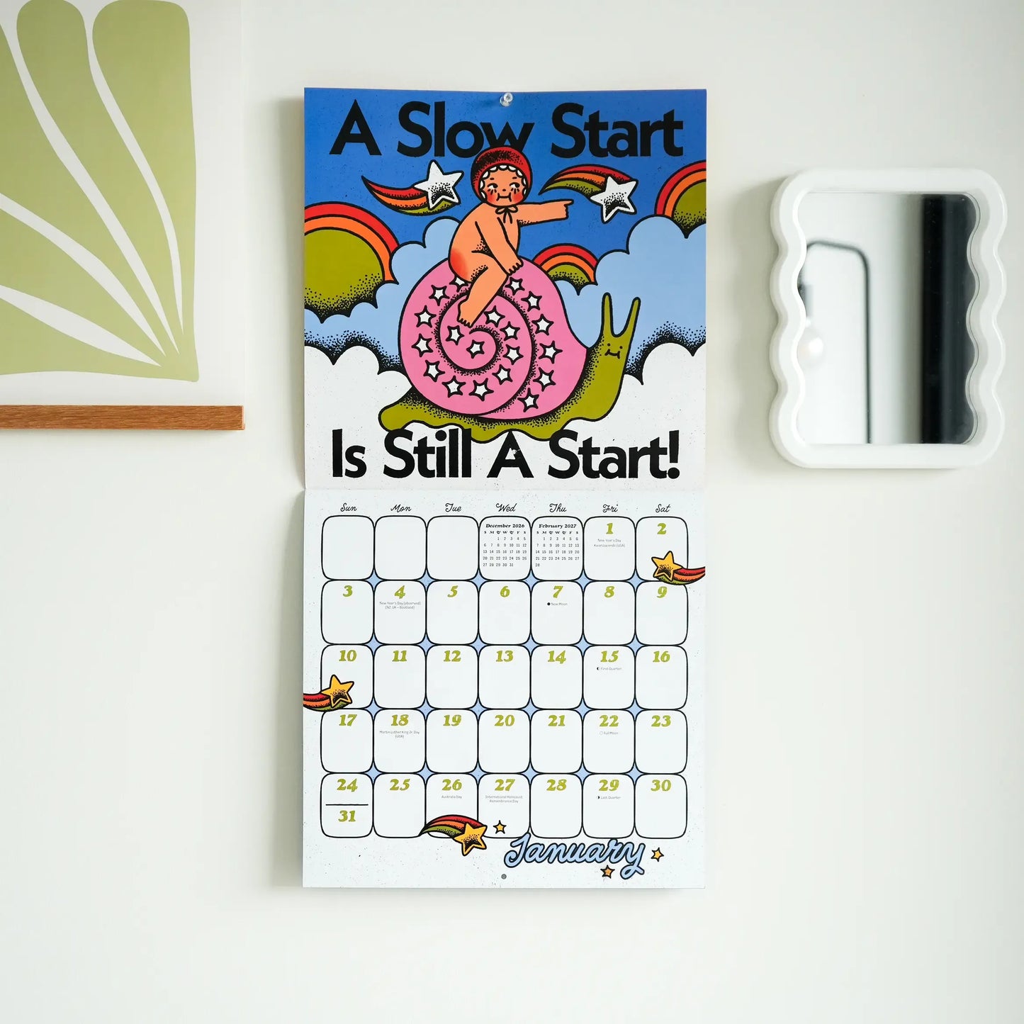 🖤📅2027 Edgy Feminine Wall Calendar – Bold Women’s Artwork with Sticker Sheet Included🌹