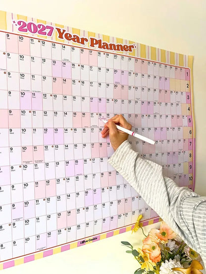 📅✨ 2027 Extra-Large Full Year Wall Planner – 90 × 60 cm | 140gsm Thick Matte Paper | 12-Month Year-at-a-Glance Calendar🏃