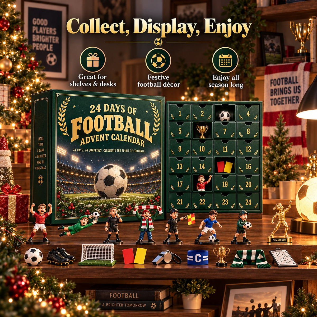 ⚽ Soccer Fan 24-Day Advent Calendar – Acrylic Miniatures