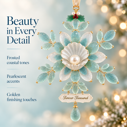 Coastal-style snowflake Christmas ornament