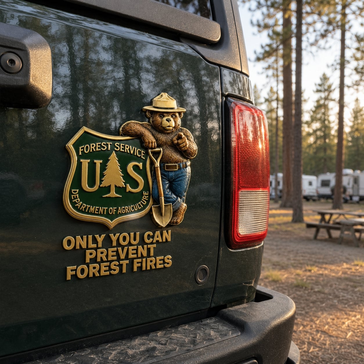 🇺🇸 Last Day Promo: 49% OFF - 🐻USFS Only You Can Prevent Wildfires Car Emblem Metal Badge🌲