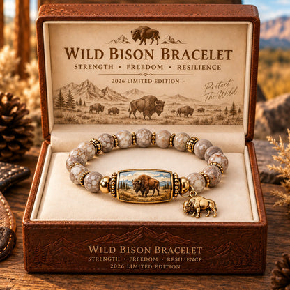 🦬 Wild Bison Guardian Crystal Bracelet