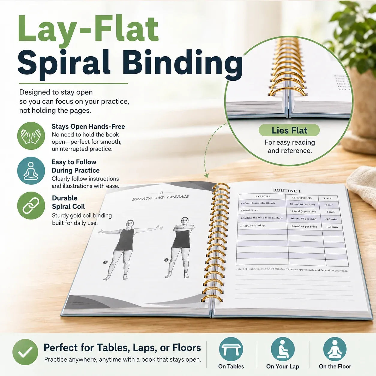 🔥🎁🔥Tai Chi Walking for Seniors, Spiral Bound 28 Day Morning Plan