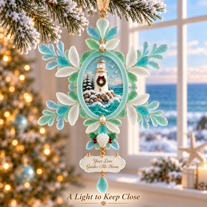Coastal-style snowflake Christmas ornament