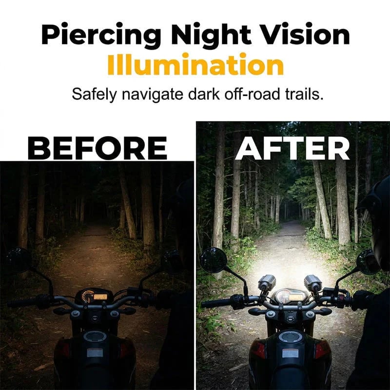 🔥HOT SALE🔥💯⏰Universal Motorcycle LED Spotlight Dual Color Auxiliary Driving Light