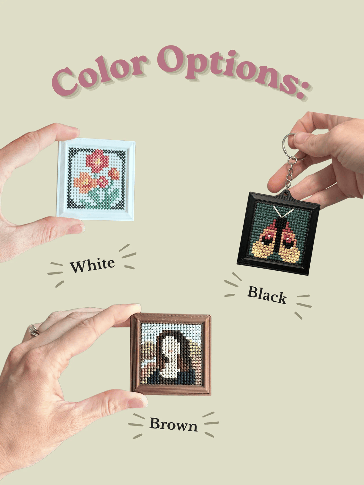 ⏳ Last Day 49% OFF – 🧵Beginner-Friendly DIY Mini Embroidery Magnet Frame Kit | 3D-Printed Stitchable Frame with Slide-On Backing & Magnet Included 💕
