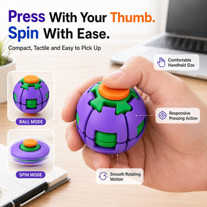 🔥Last Day 50% OFF🌀Press, Spin & Unwind In Seconds - 3D Printed Transforming Press-to-Spin Fidget Ball✨