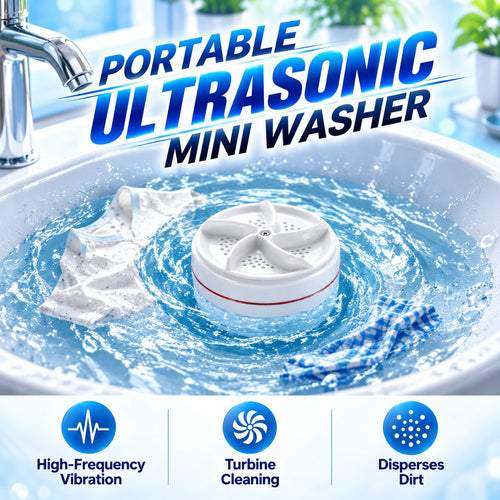 Portable Mini Ultrasonic Spiral Washing Machine