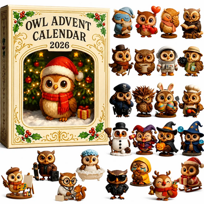 🦉2026 Owl Advent Calendar – 24-Day Christmas Countdown with Collectible Owl Figurines