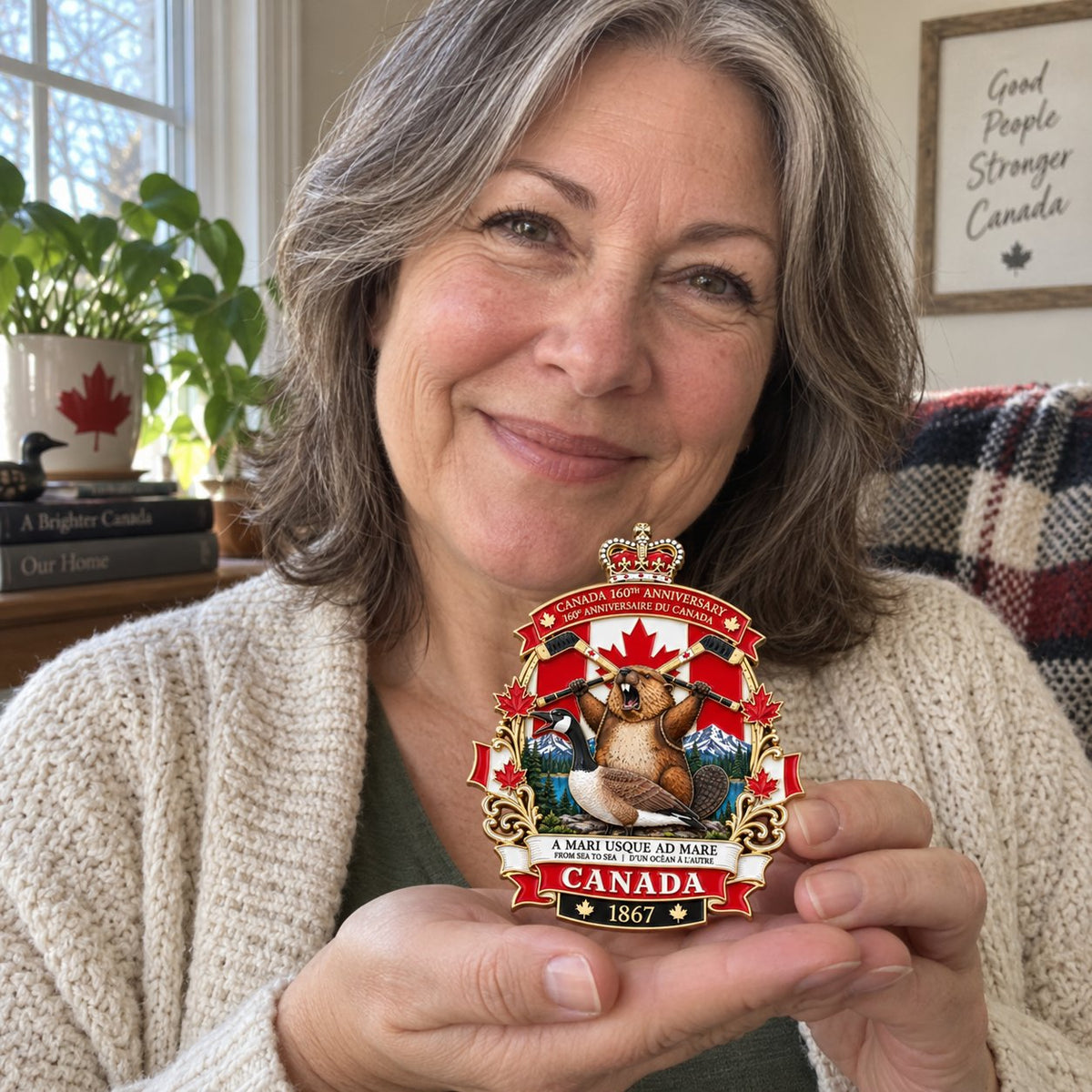 Canada 160th Anniversary Tribute Badge – 3.5 in Metal Enamel Pin