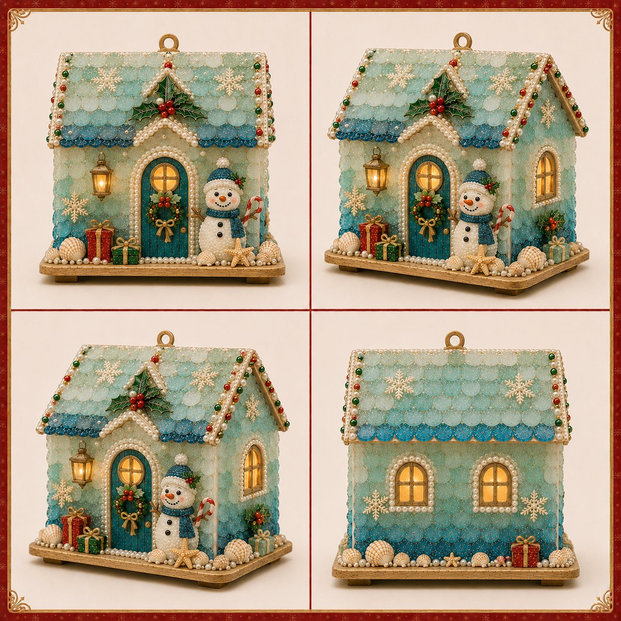 ⏳ Last Day 49% OFF – 🏡 Beginner-Friendly DIY Glowing Coastal Glass-Style Christmas Cottage Kit Collection | Complete Kit with Sea Glass-Style Pieces, Pearl Beads & Step-by-Step Guide Included 💕