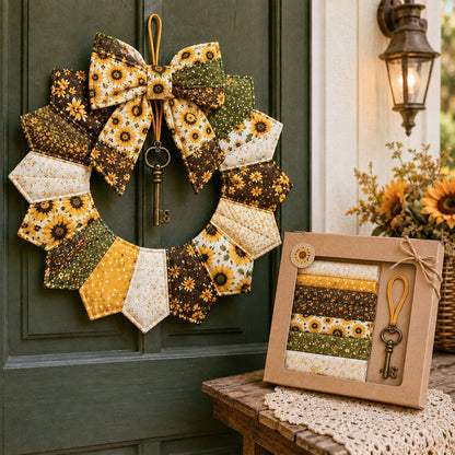⏳ Last Day 49% OFF – 🌿 Beginner-Friendly DIY Seasonal Patchwork Wreath Kit Collection | Complete Kit with Coordinated Fabrics, Wreath Materials & Step-by-Step Guide Included 💕