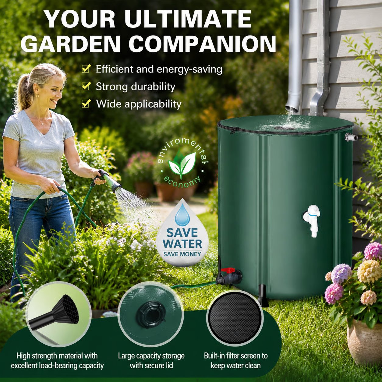 🌧️ Collapsible Rainwater Barrel