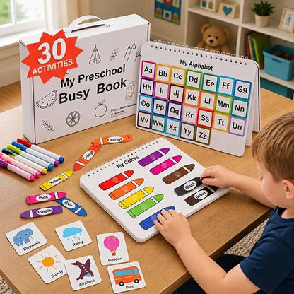 My Preschool Busy Book✨The Ultimate Learning Adventure for Little Hands!📚Hardcover & Non-Toxic & Smooth Rounded Corners.
