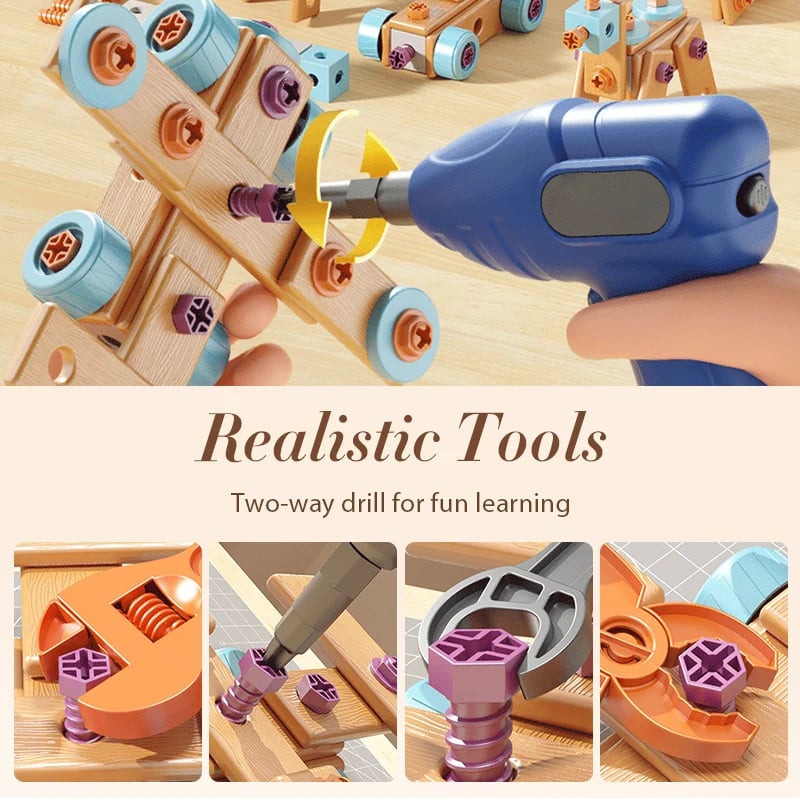 Children's Educational DIY Toy Tool Kit-Build More. Learn More. Play Creatively