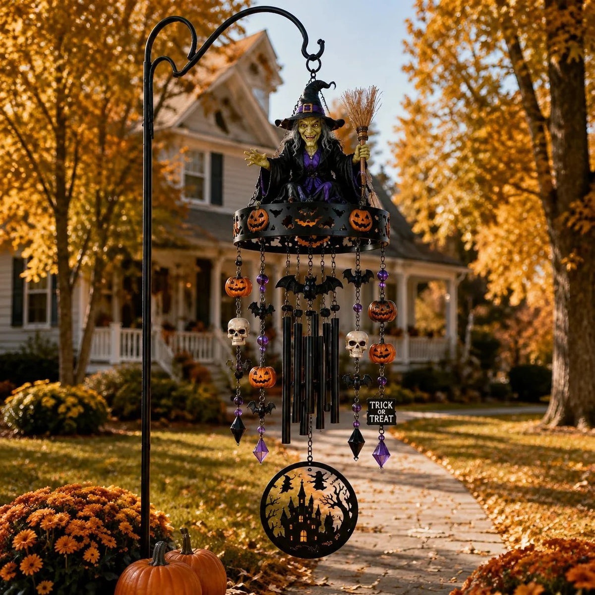🎁🔥2026 New High-Quality Fully Handmade Custom Witch-Themed Outdoor Wind Chime