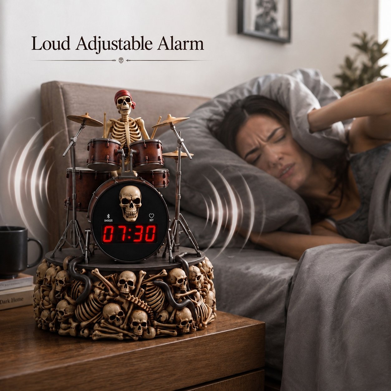 🥁Bluetooth Skeleton Drummer Alarm Clock