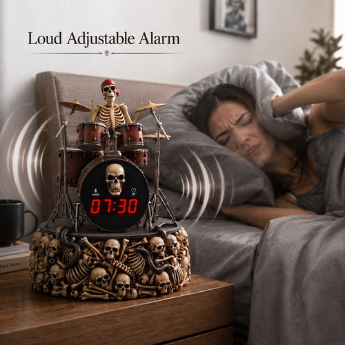 🥁Bluetooth Skeleton Drummer Alarm Clock