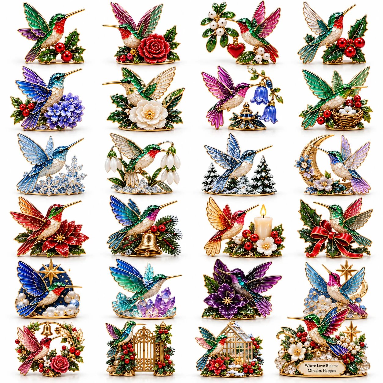Hummingbird Christmas Garden Advent Calendar 2026 – 24 Nature Miniatures