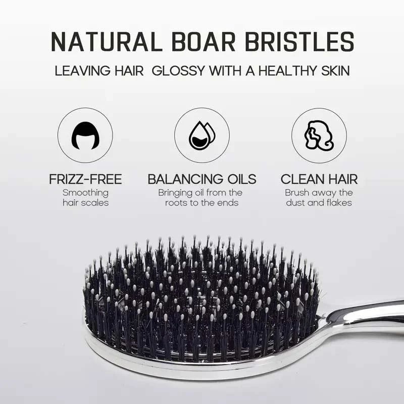 Anti-Static Hollow Round Bristle Brush - Massaging Design💇‍♀️✨