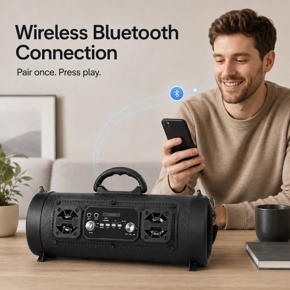 🎤 Portable Wireless Karaoke Bluetooth Speaker – Big Sound, Party Anywhere