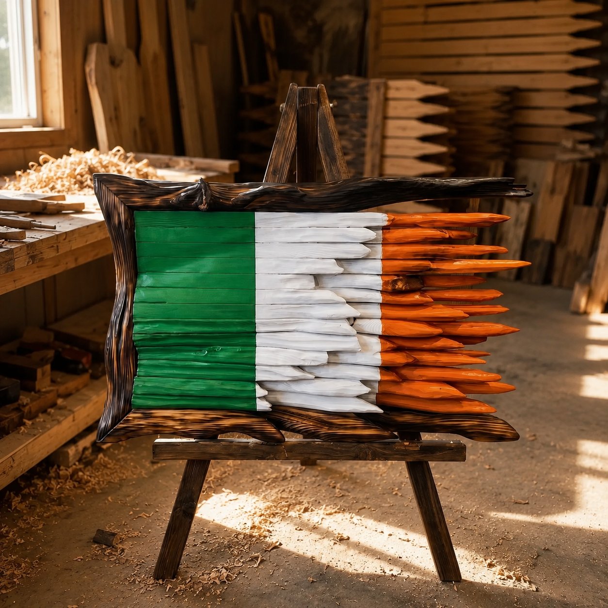 Handcrafted Vintage Wood Flags – 5 Heritage Emblems