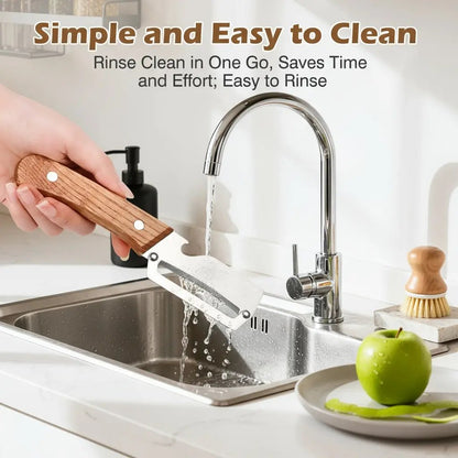 🔥Wooden-Handled Stainless Steel Sharp Peeler