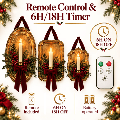 Heritage Glow Christmas Wall Candle Sconce