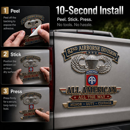🪂U.S. Army 82nd Airborne Division Tribute Metal Car Emblem