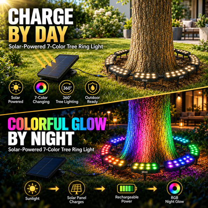 🌈 Solar RGB Tree Ring Light | Color-Changing Landscape Accent