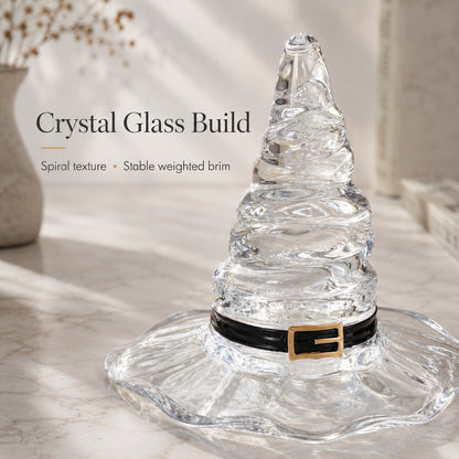 🔮 Ethereal Mouth-Blown Crystal Glass Witch Hat