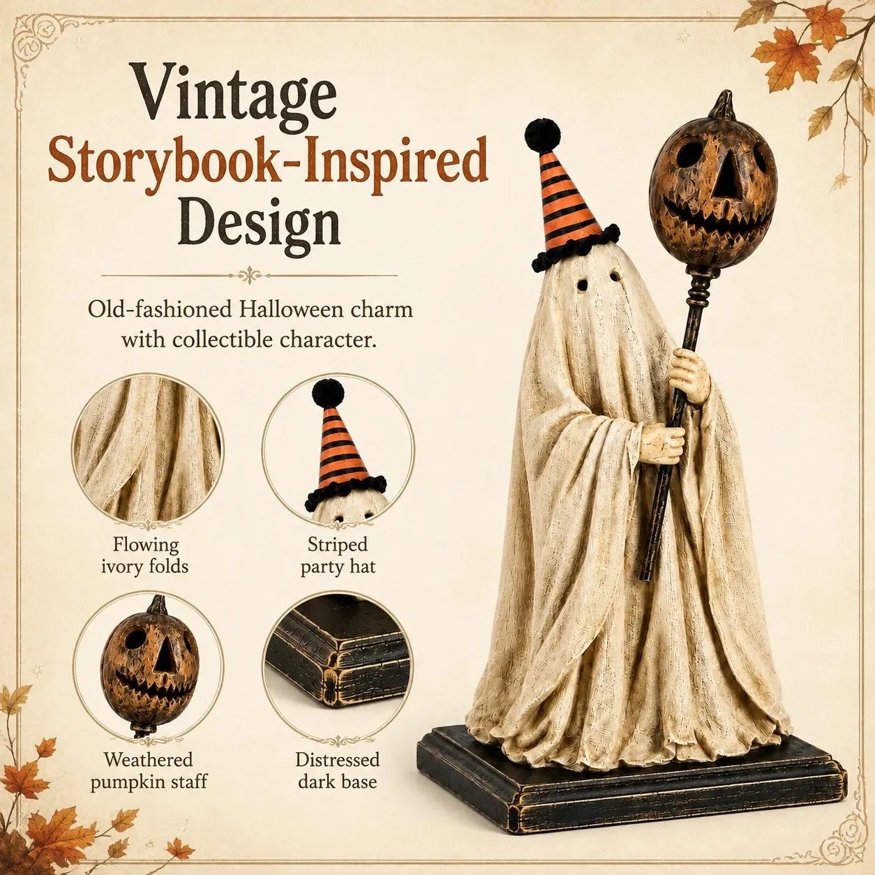 🎁🎉Only $29.99 This Week🌟👻Halloween Light-Up Pumpkin and Ghost Wand Ornament🎃