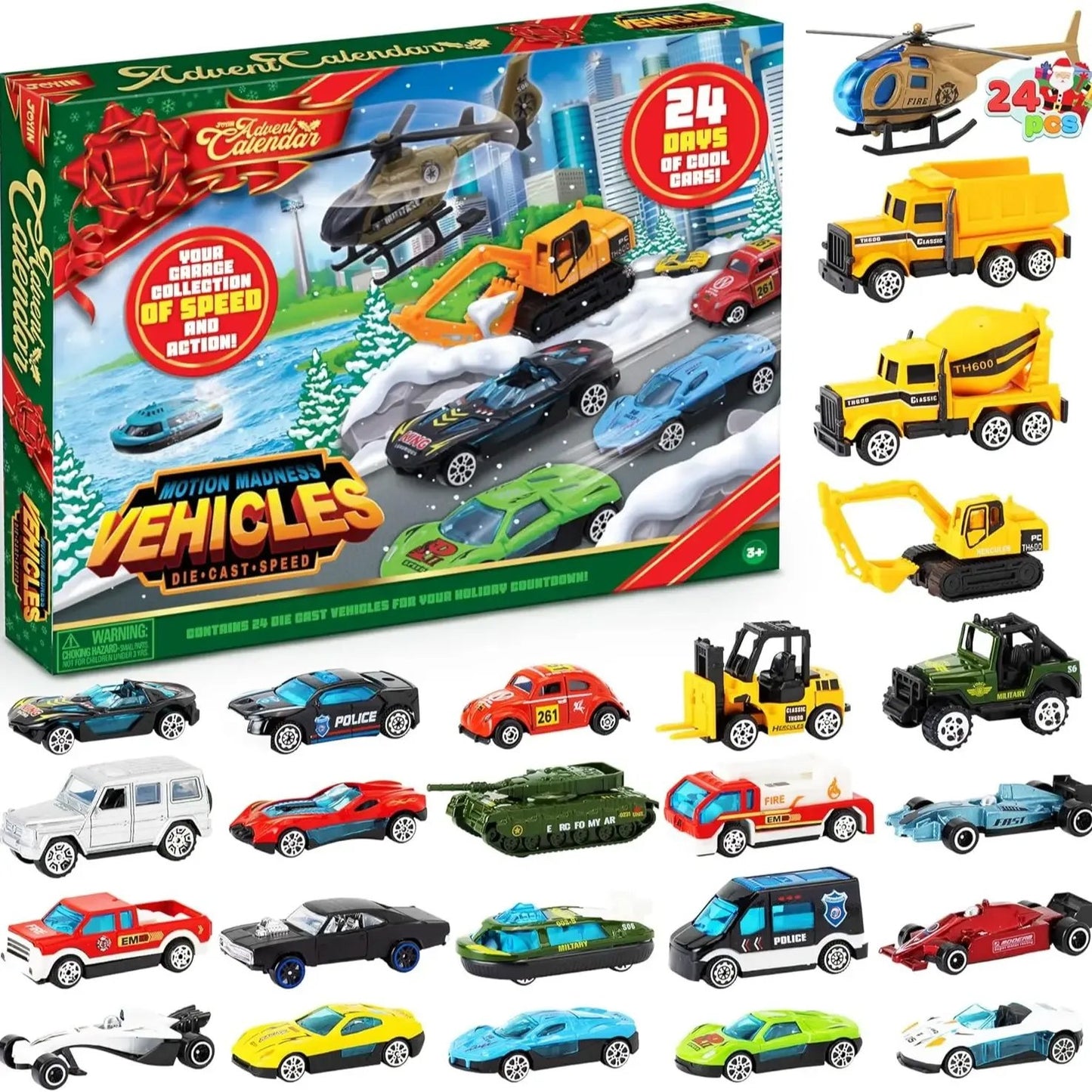 🔥 Last Day 50% OFF - 🚗🎁 2026 Christmas Advent Calendar | ✨ 24 Days Countdown Calendar Diecast Cars Set (📦Buy 2 Free Shipping)