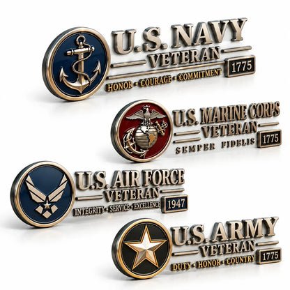 🇺🇸🎖️ Veteran Honor 3D Metal Car Emblem – A Tribute to Service & Pride