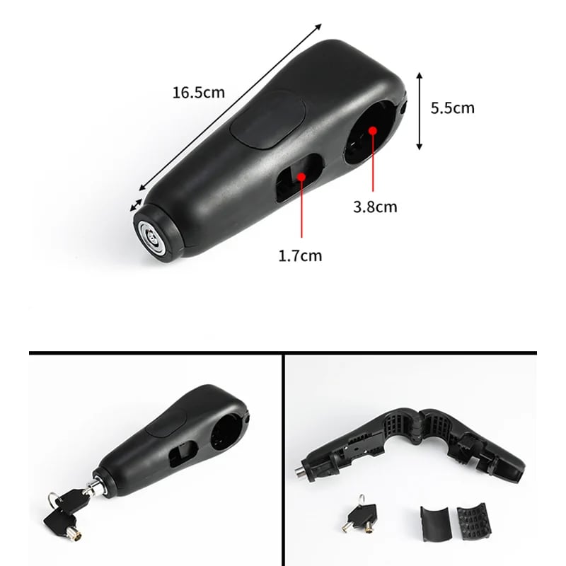 🔒 Handlebar Lock with Alarm: Precision Copper Core, Universal Fit, Weatherproof, for Bike & Motorcycle