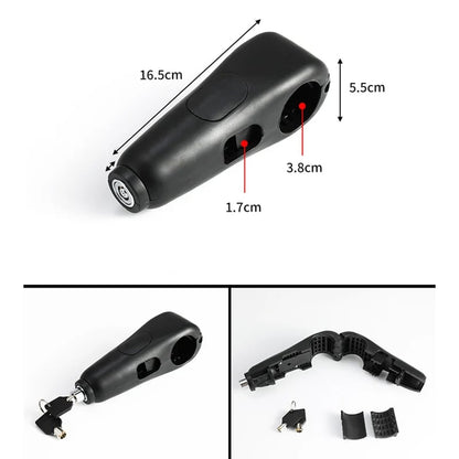 🔒 Handlebar Lock with Alarm: Precision Copper Core, Universal Fit, Weatherproof, for Bike & Motorcycle