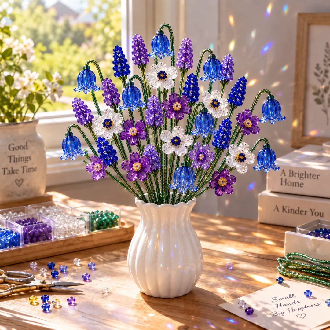 ⏳ Last Day 49% OFF –🌼✨DIY Beaded Wildflower Bouquet Kit – Handmade Crystal Flower Craft Set🌸✨(📦Buy 2 Free Shipping)