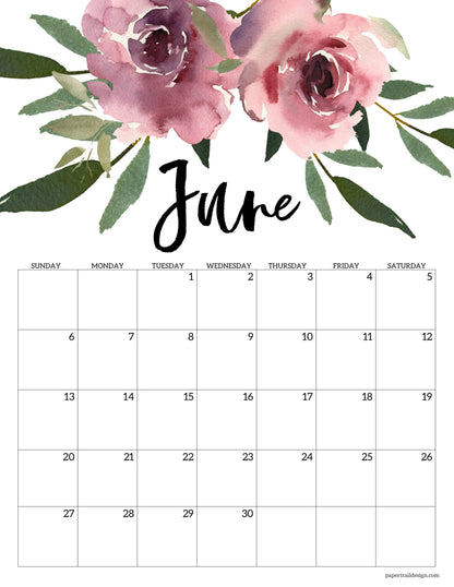 🌸 2027 Floral Calendar