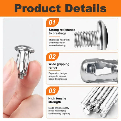 🔥 Petal Expansion Rivet Nut Set – 30/90PCS M4/M5/M6 Hollow Panel Threaded Anchors