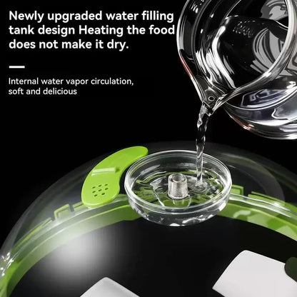 10" Clear Microwave Splatter Cover: Built-in Water Steamer & Steam Vent Lid