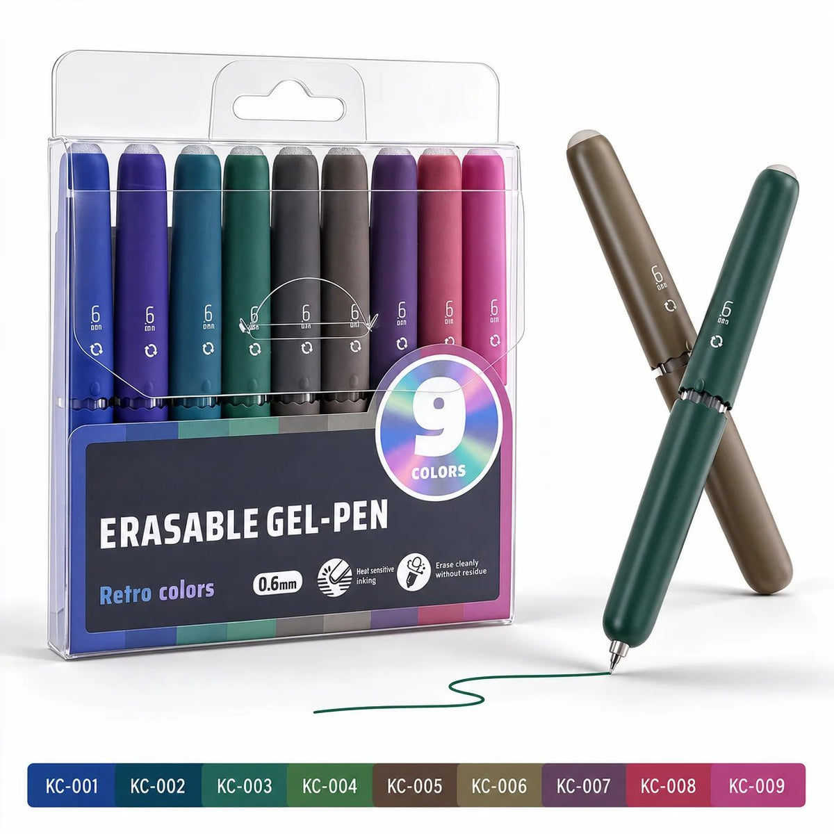 🏆 LIMITED-TIME 50% OFF! ✨9 Colors Erasable Gel Pen Set