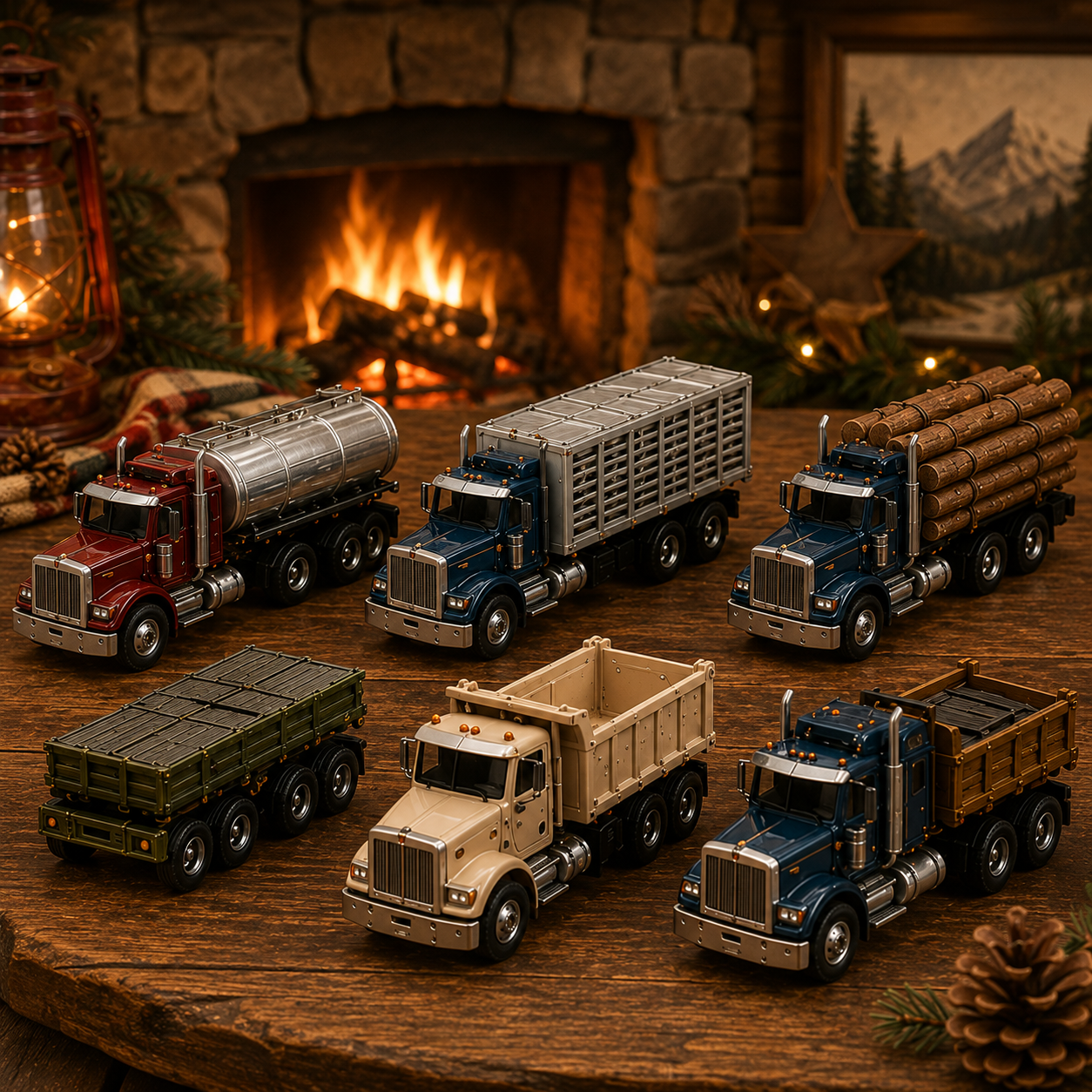 🚚American Trucks Advent Calendar 2026 – 24 Days of Collectible Mini Truck Surprises, Acrylic Charms Blind Box