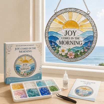 ✝️ Beginner-Friendly DIY Scripture Sea Glass Suncatcher Kit Collection | Complete Kit with Frosted Sea Glass Pieces, Clear Adhesive & Step-by-Step Guide Included 💕