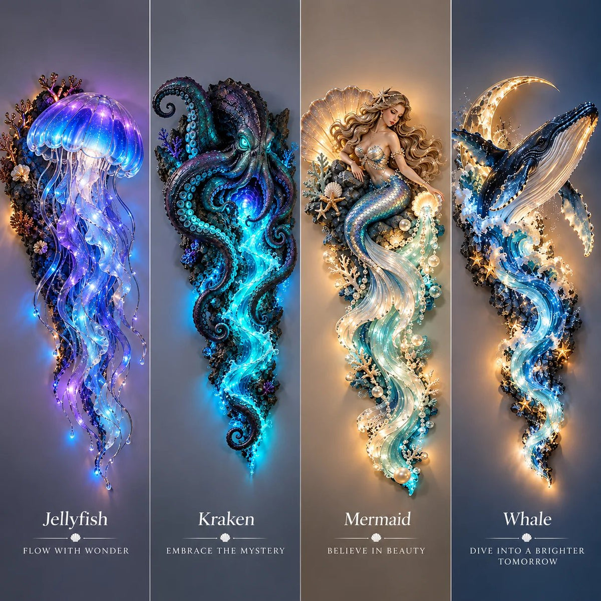 🌊Limited Edition Enchanted Ocean Legends™ Lighted Wall Décor Collection